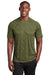 Sport-Tek ST460 Mens Digi Camo Moisture Wicking Short Sleeve Crewneck T-Shirt Olive Drab Green Model Front