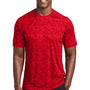 Sport-Tek Mens Digi Camo Moisture Wicking Short Sleeve Crewneck T-Shirt - True Red