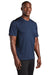 Sport-Tek ST465 Mens Endeavor Moisture Wicking Short Sleeve Crewneck T-Shirt Heather Dark Royal Blue/Black Model 3q