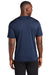 Sport-Tek ST465 Mens Endeavor Moisture Wicking Short Sleeve Crewneck T-Shirt Heather Dark Royal Blue/Black Model Back