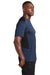 Sport-Tek ST465 Mens Endeavor Moisture Wicking Short Sleeve Crewneck T-Shirt Heather Dark Royal Blue/Black Model Side