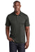 Sport-Tek ST467 Mens Endeavor Moisture Wicking Short Sleeve Polo Shirt Heather Black Model Front