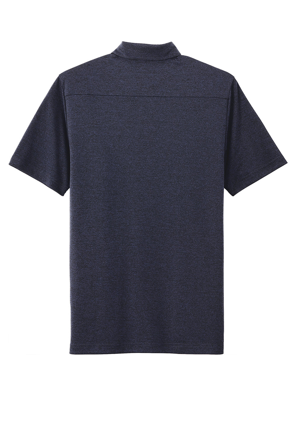 Sport-Tek ST467 Mens Endeavor Moisture Wicking Short Sleeve Polo Shirt Heather Deep Navy Blue Flat Back