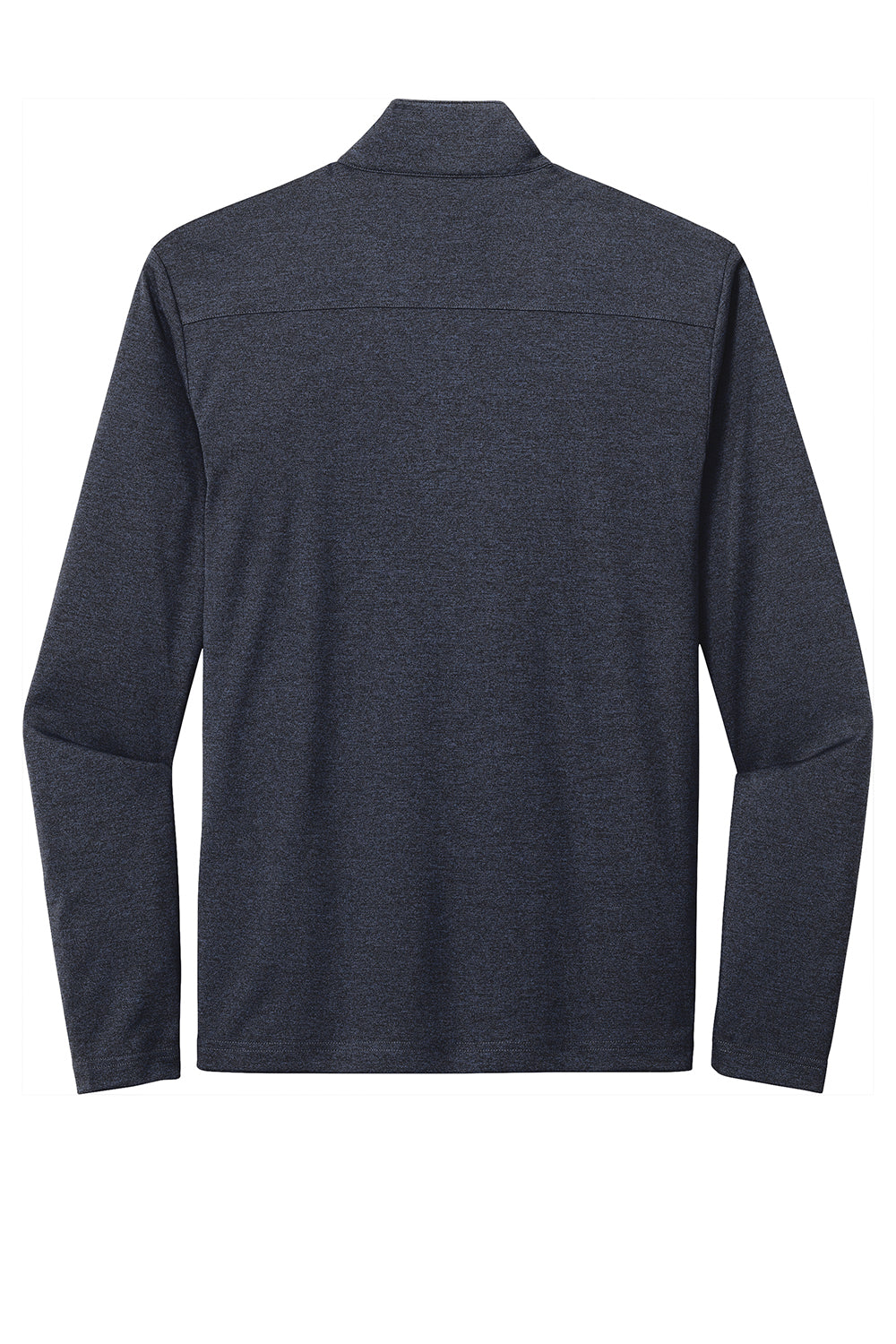 Sport-Tek ST469 Mens Endeavor Moisture Wicking 1/4 Zip Sweatshirt Heather Deep Navy Blue Flat Back