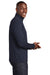 Sport-Tek ST469 Mens Endeavor Moisture Wicking 1/4 Zip Sweatshirt Heather Deep Navy Blue Model Side