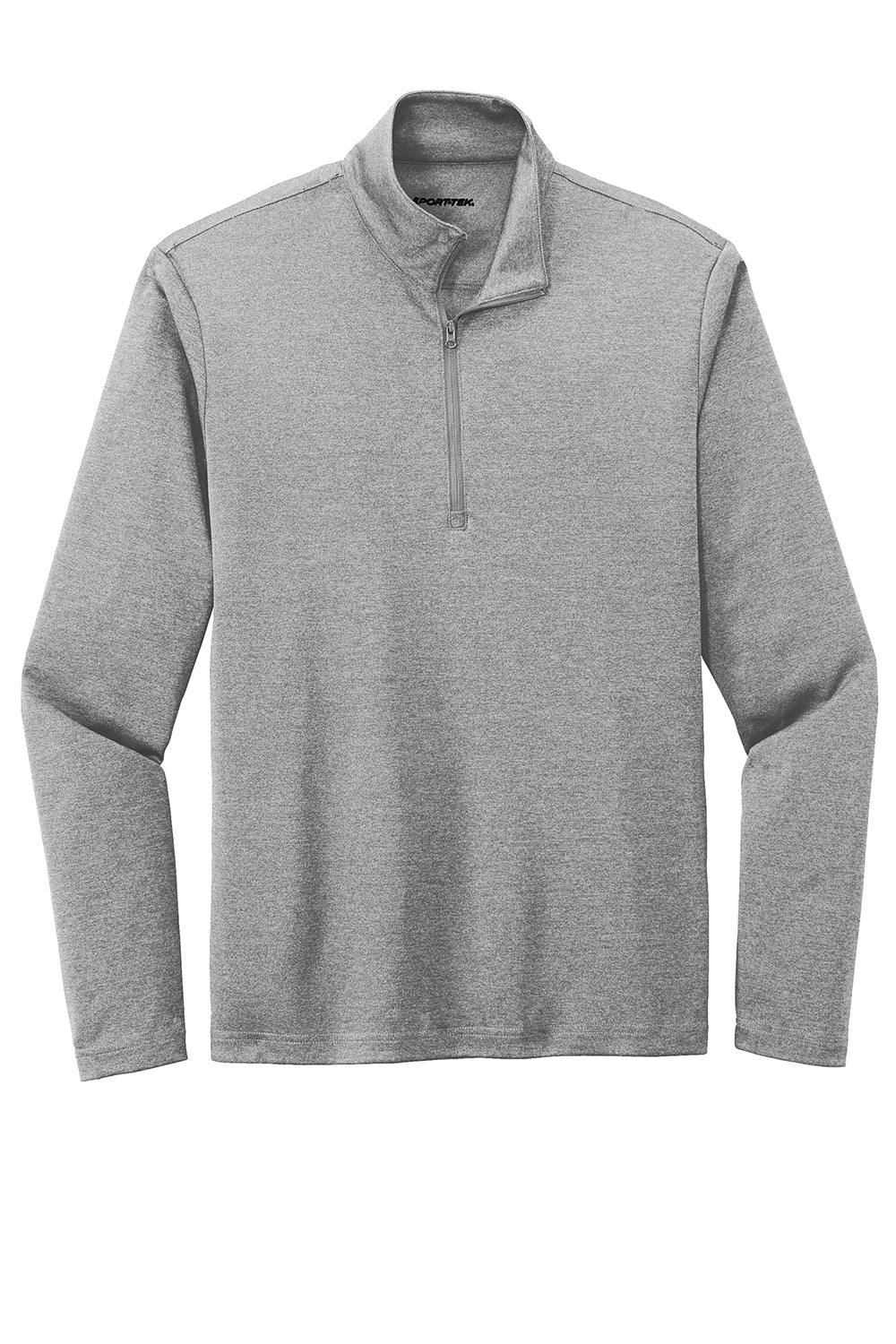 Sport-Tek ST469 Mens Endeavor Moisture Wicking 1/4 Zip Sweatshirt Heather Light Grey Flat Front