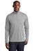 Sport-Tek ST469 Mens Endeavor Moisture Wicking 1/4 Zip Sweatshirt Heather Light Grey Model Front