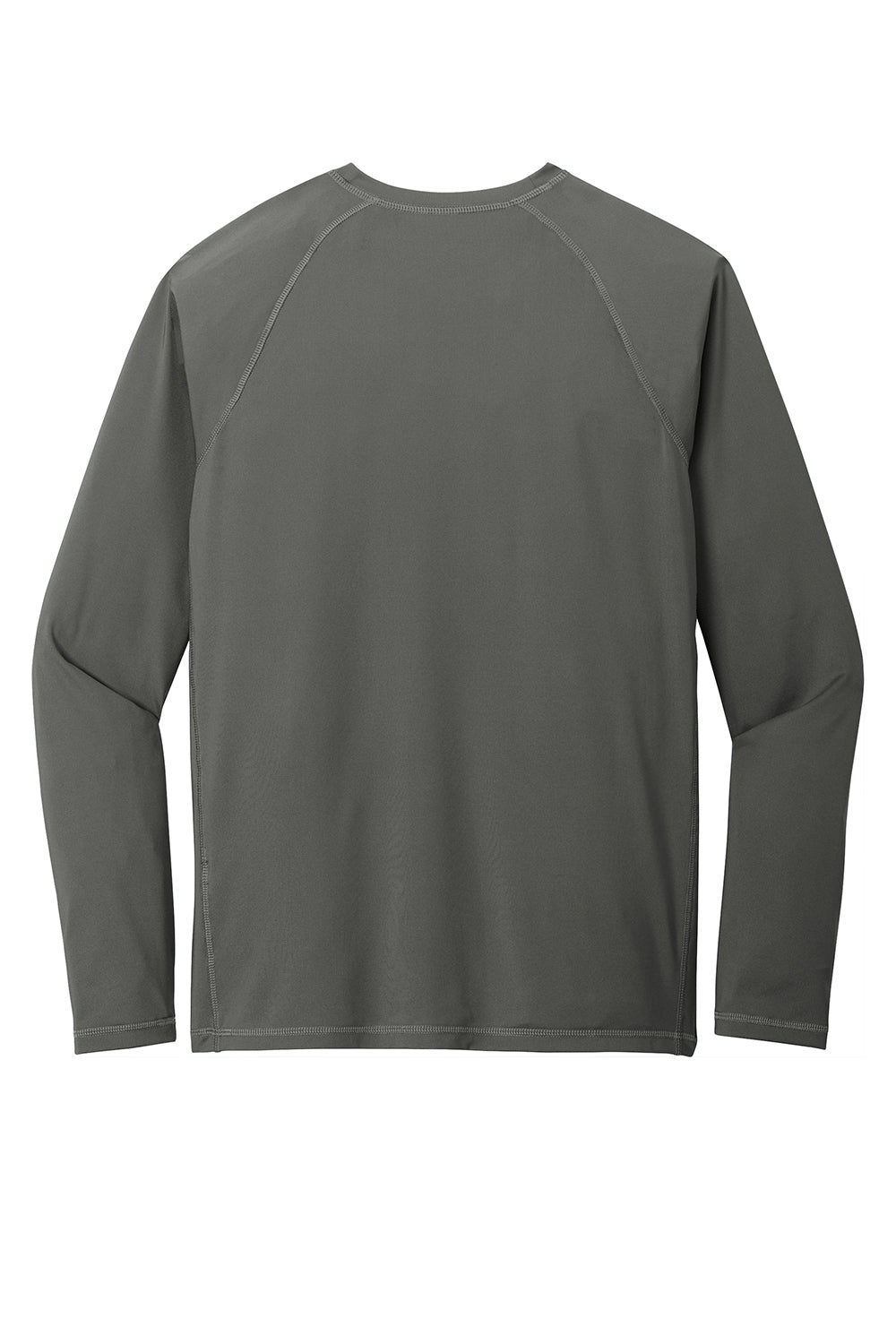 Sport-Tek ST470LS Mens Rashguard Moisture Wicking Long Sleeve Crewneck T-Shirt Dark Smoke Grey Flat Back