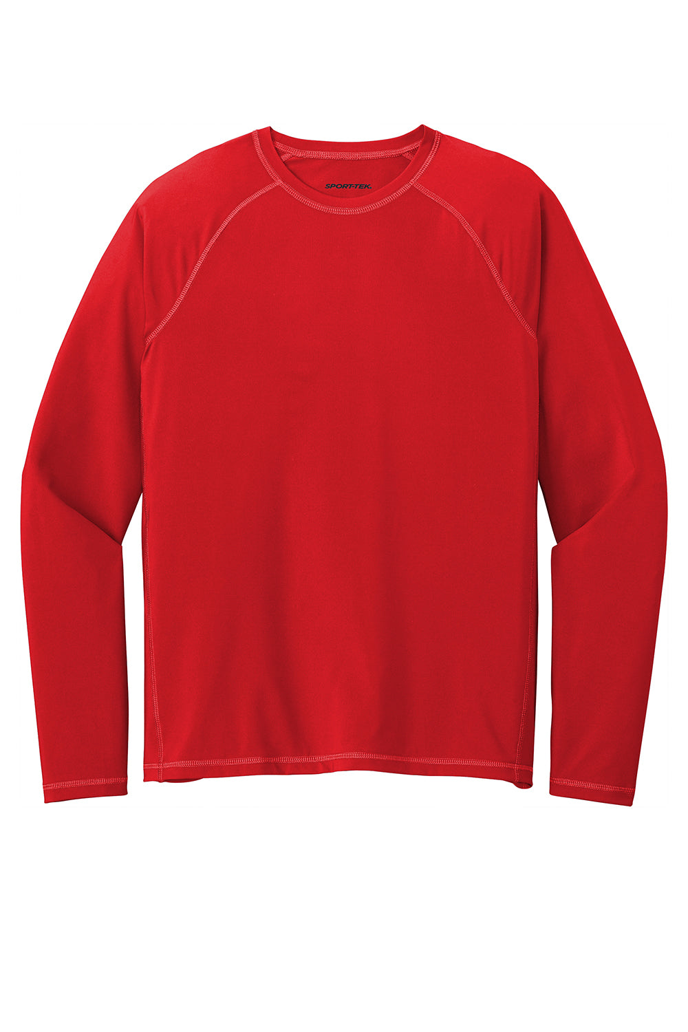 Sport-Tek ST470LS Mens Rashguard Moisture Wicking Long Sleeve Crewneck T-Shirt True Red Flat Front