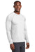 Sport-Tek ST470LS Mens Rashguard Moisture Wicking Long Sleeve Crewneck T-Shirt White Model 3q