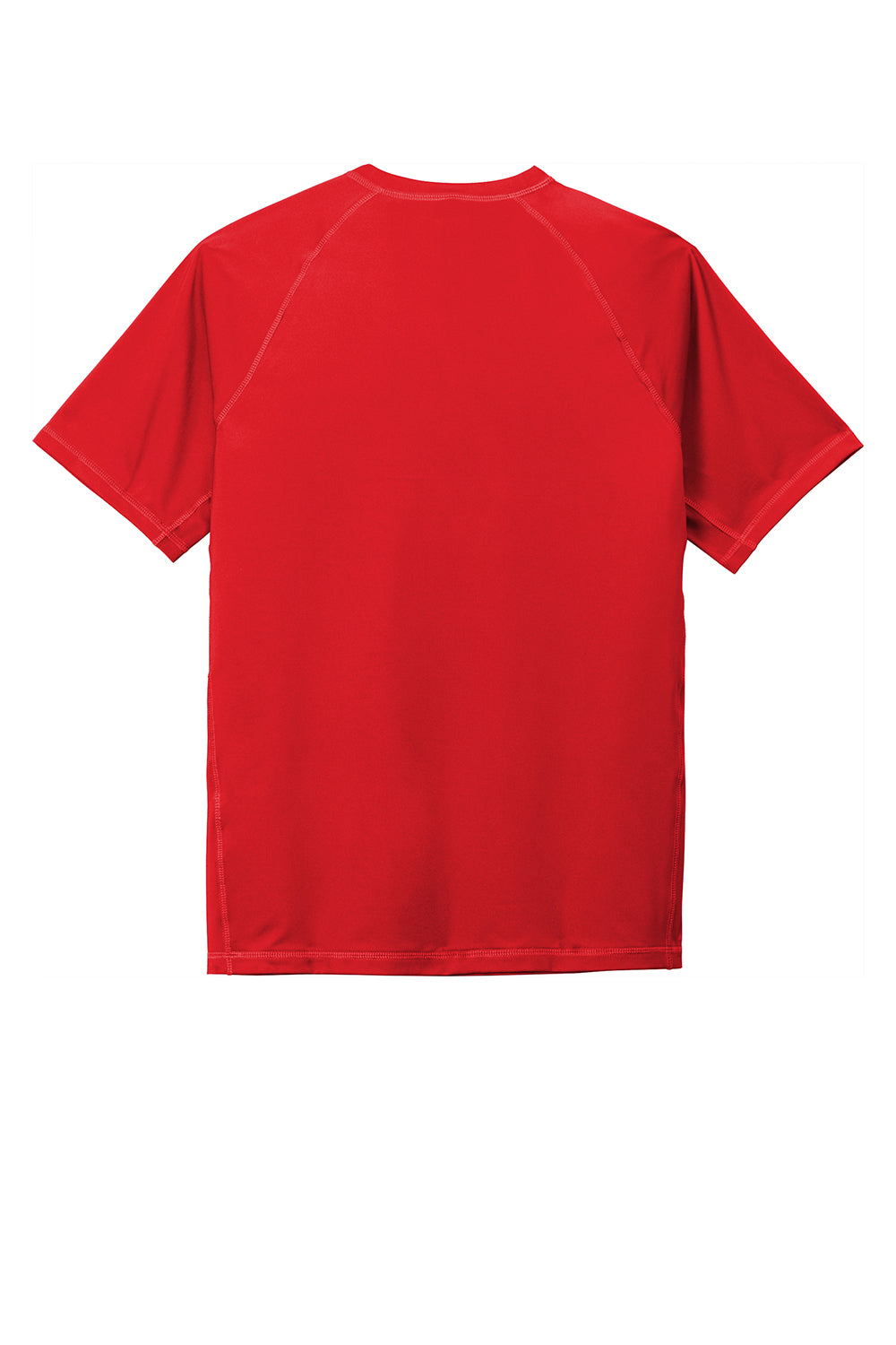 Sport-Tek ST470 Mens Rashguard Moisture Wicking Short Sleeve Crewneck T-Shirt True Red Flat Back