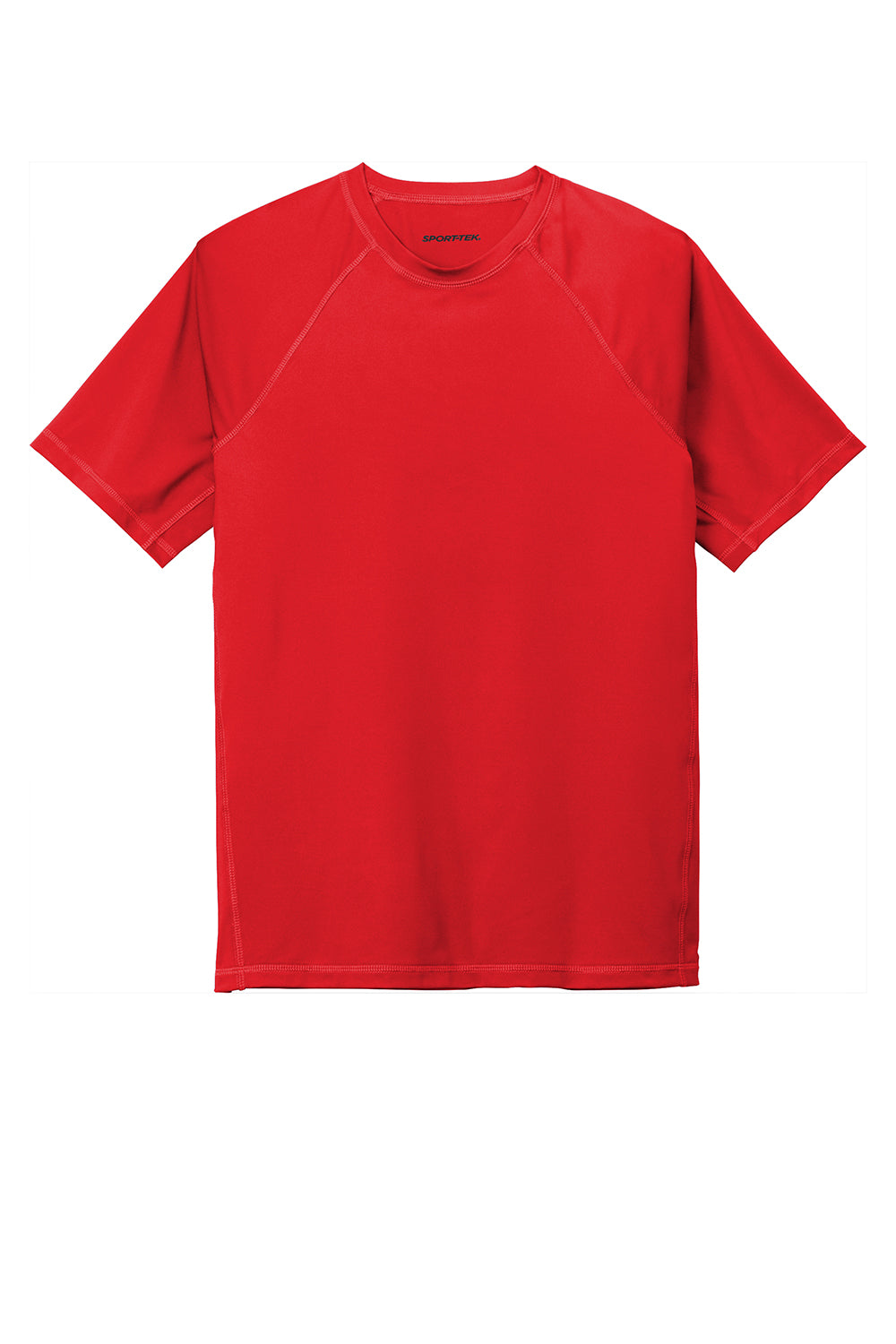 Sport-Tek ST470 Mens Rashguard Moisture Wicking Short Sleeve Crewneck T-Shirt True Red Flat Front