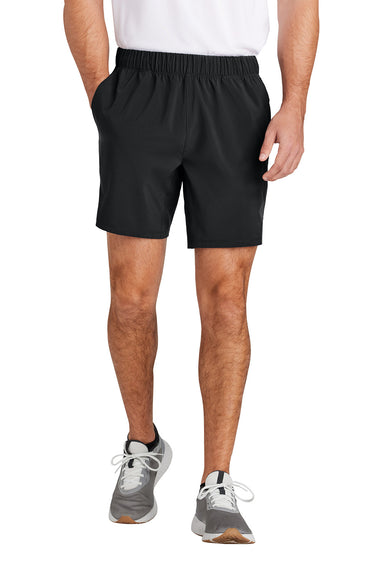 Sport-Tek ST485 Mens Repeat Shorts w/ Pockets Black Model Front