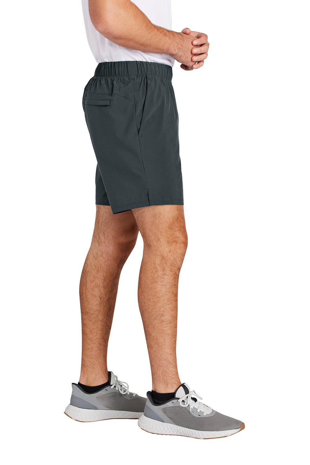 Sport-Tek ST485 Mens Repeat Shorts w/ Pockets Iron Grey Model Side