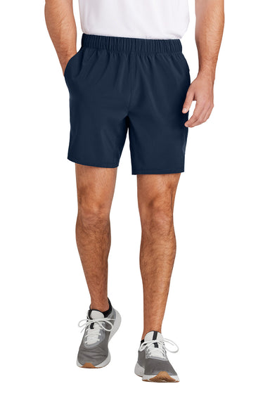 Sport-Tek ST485 Mens Repeat Shorts w/ Pockets True Navy Blue Model Front