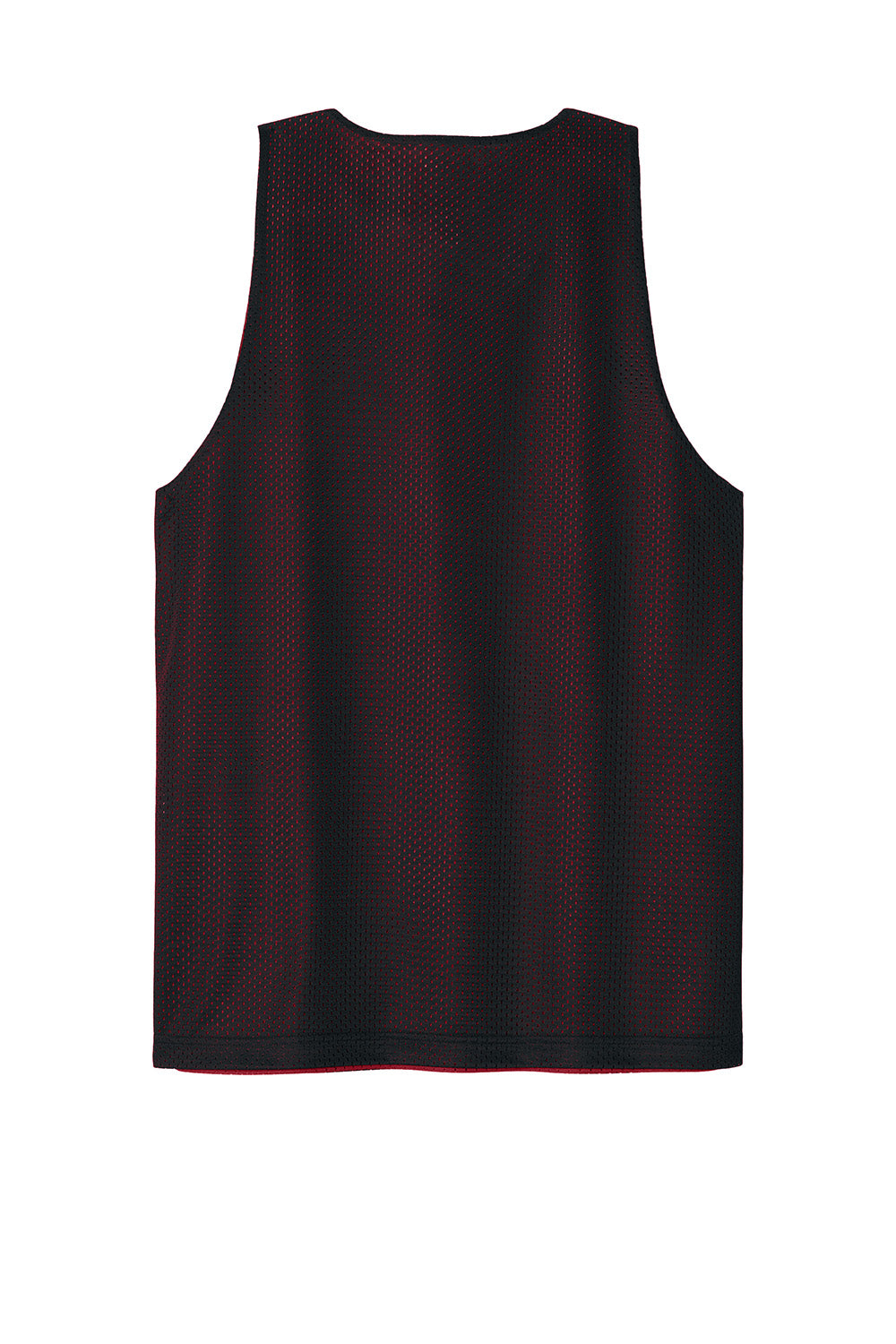 Sport-Tek ST5000 Mens PosiCharge Reversible Mesh Tank Top Black/Deep Red Flat Back