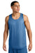 Sport-Tek ST5000 Mens PosiCharge Reversible Mesh Tank Top Carolina Blue/White Model Front