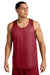 Sport-Tek ST5000 Mens PosiCharge Reversible Mesh Tank Top Deep Red/White Model Front