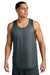 Sport-Tek ST5000 Mens PosiCharge Reversible Mesh Tank Top Iron Grey/White Model Front