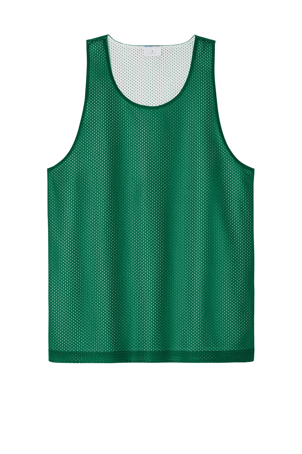 Sport-Tek ST5000 Mens PosiCharge Reversible Mesh Tank Top Kelly Green/White Flat Front