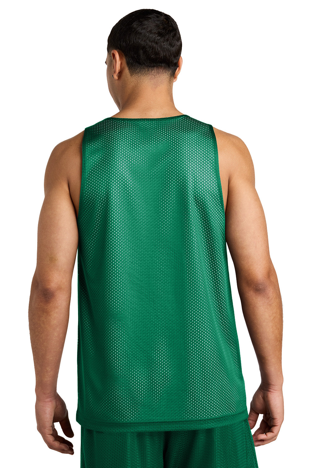 Sport-Tek ST5000 Mens PosiCharge Reversible Mesh Tank Top Kelly Green/White Model Back