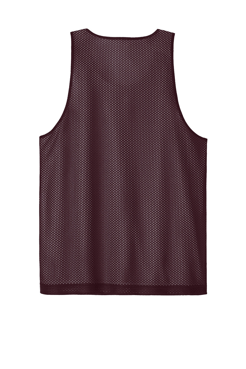 Sport-Tek ST5000 Mens PosiCharge Reversible Mesh Tank Top Maroon/White Flat Back