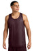 Sport-Tek ST5000 Mens PosiCharge Reversible Mesh Tank Top Maroon/White Model Front