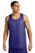 Sport-Tek ST5000 Mens PosiCharge Reversible Mesh Tank Top Purple/White Model Front