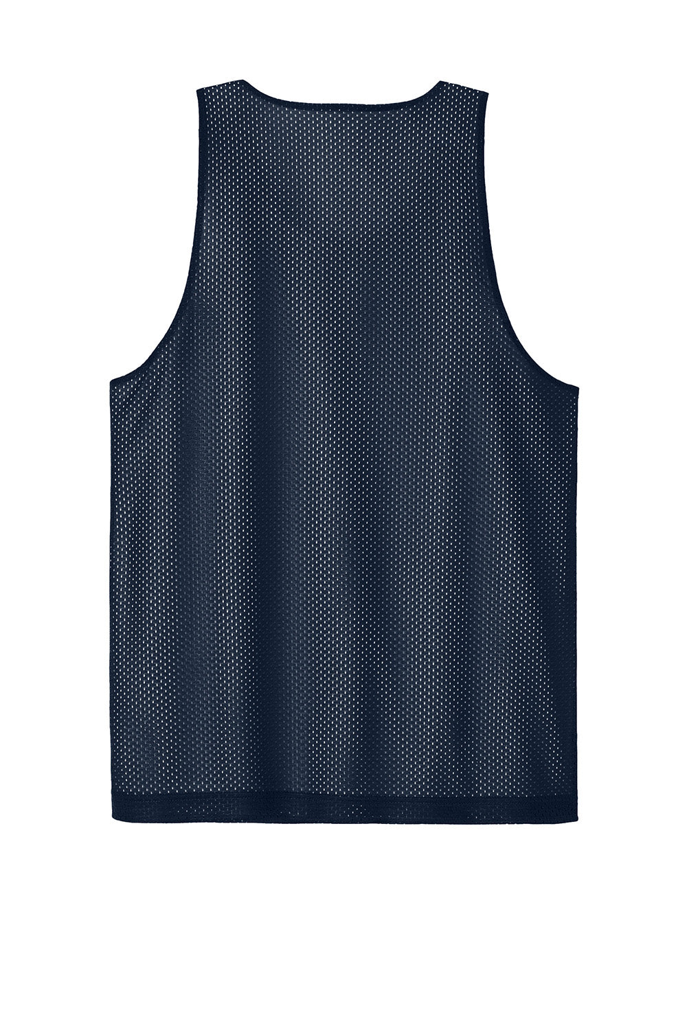 Sport-Tek ST5000 Mens PosiCharge Reversible Mesh Tank Top True Navy Blue/White Flat Back