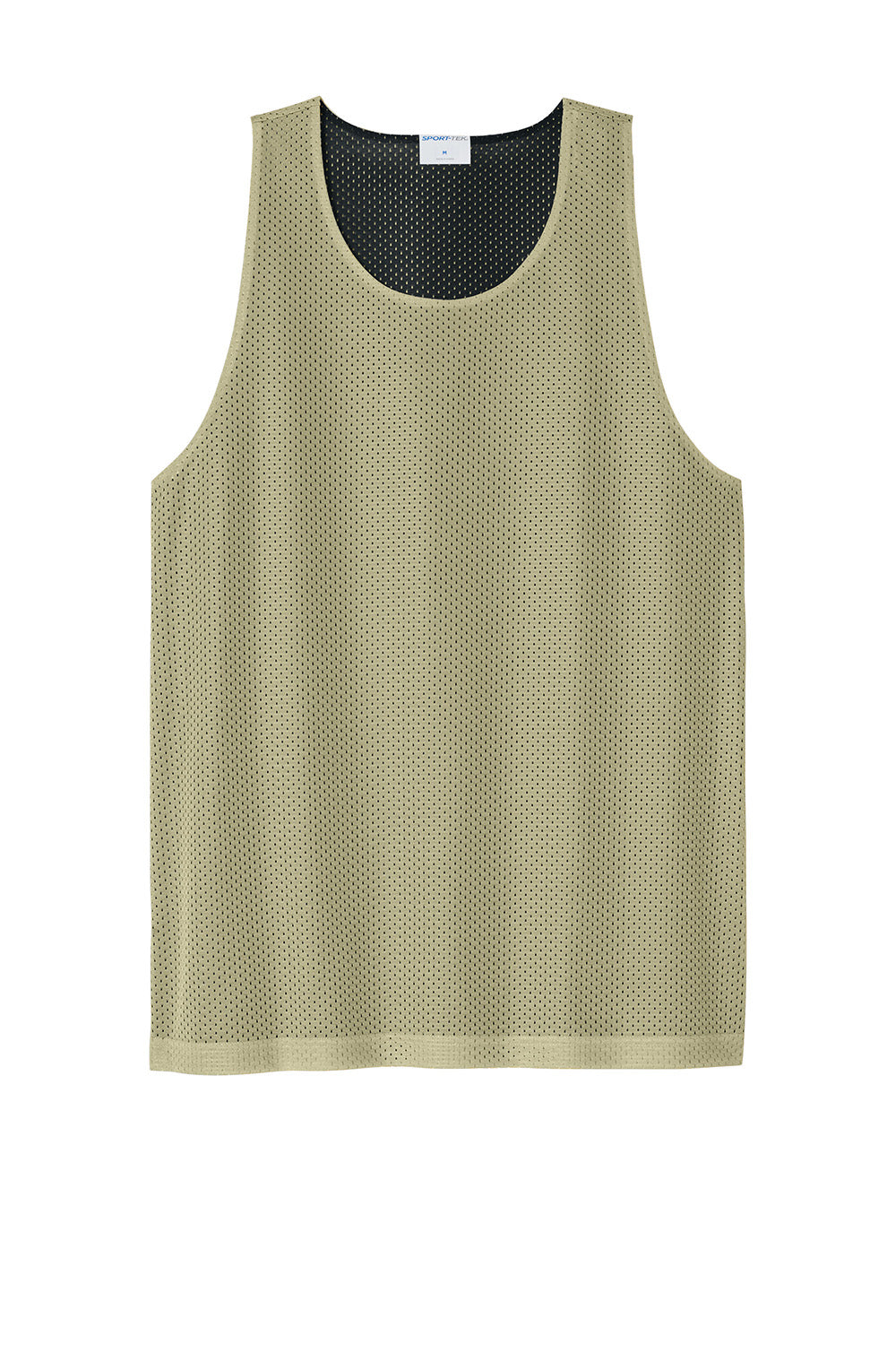 Sport-Tek ST5000 Mens PosiCharge Reversible Mesh Tank Top Vegas Gold/Black Flat Front