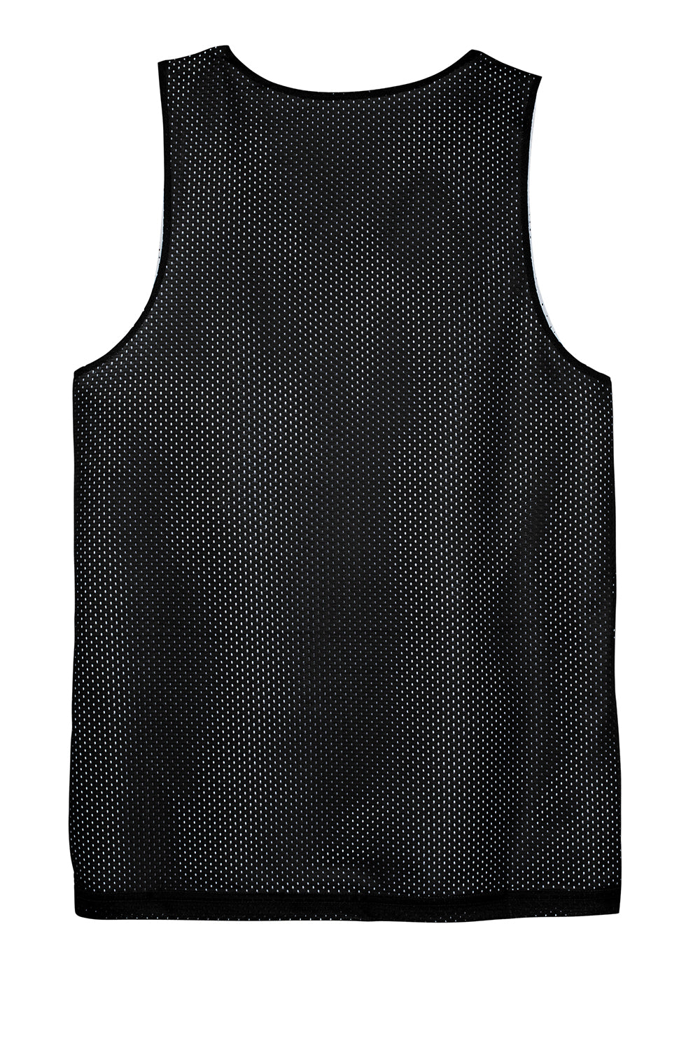 Sport-Tek ST500 Mens Reversible Mesh Moisture Wicking Tank Top Black Flat Back