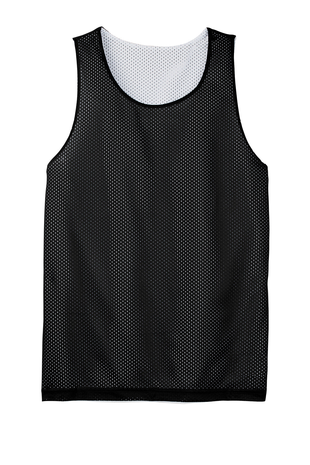 Sport-Tek ST500 Mens Reversible Mesh Moisture Wicking Tank Top Black Flat Front