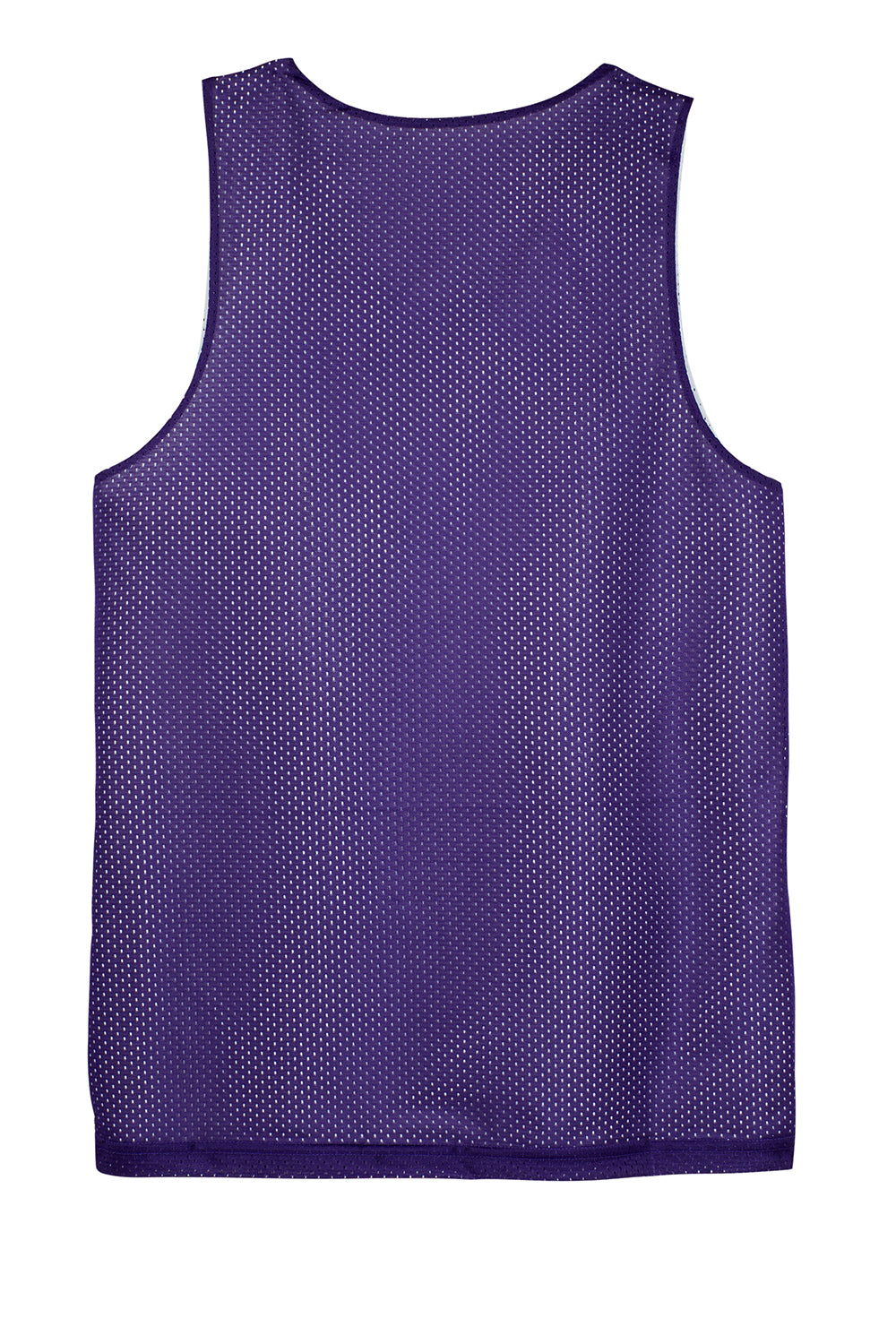 Sport-Tek ST500 Mens Reversible Mesh Moisture Wicking Tank Top Purple Flat Back