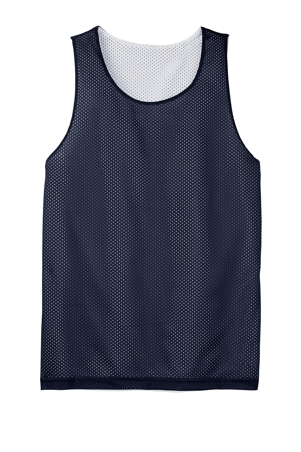 Sport-Tek ST500 Mens Reversible Mesh Moisture Wicking Tank Top True Navy Blue Flat Front