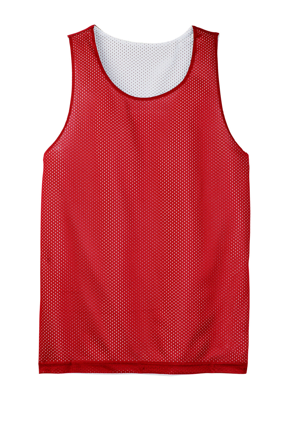 Sport-Tek ST500 Mens Reversible Mesh Moisture Wicking Tank Top True Red Flat Front