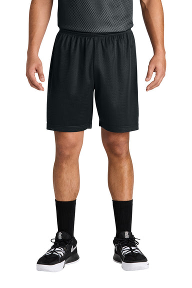 Sport-Tek ST5100 Mens PosiCharge Mesh Athletic Shorts Black Model Front