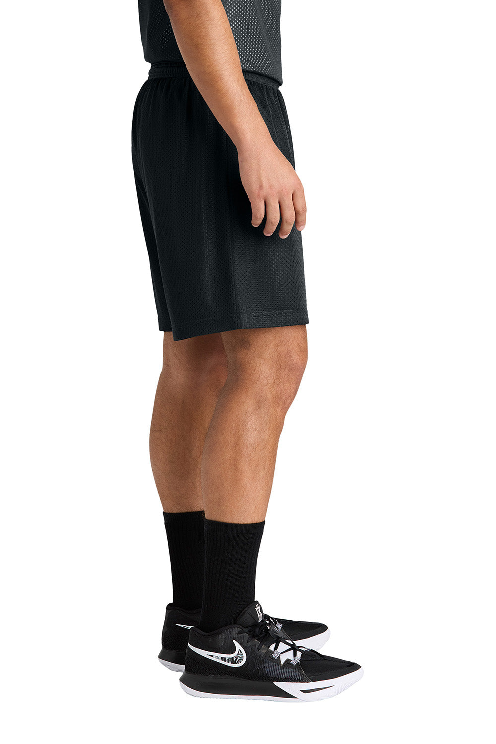 Sport-Tek ST5100 Mens PosiCharge Mesh Athletic Shorts Black Model Side