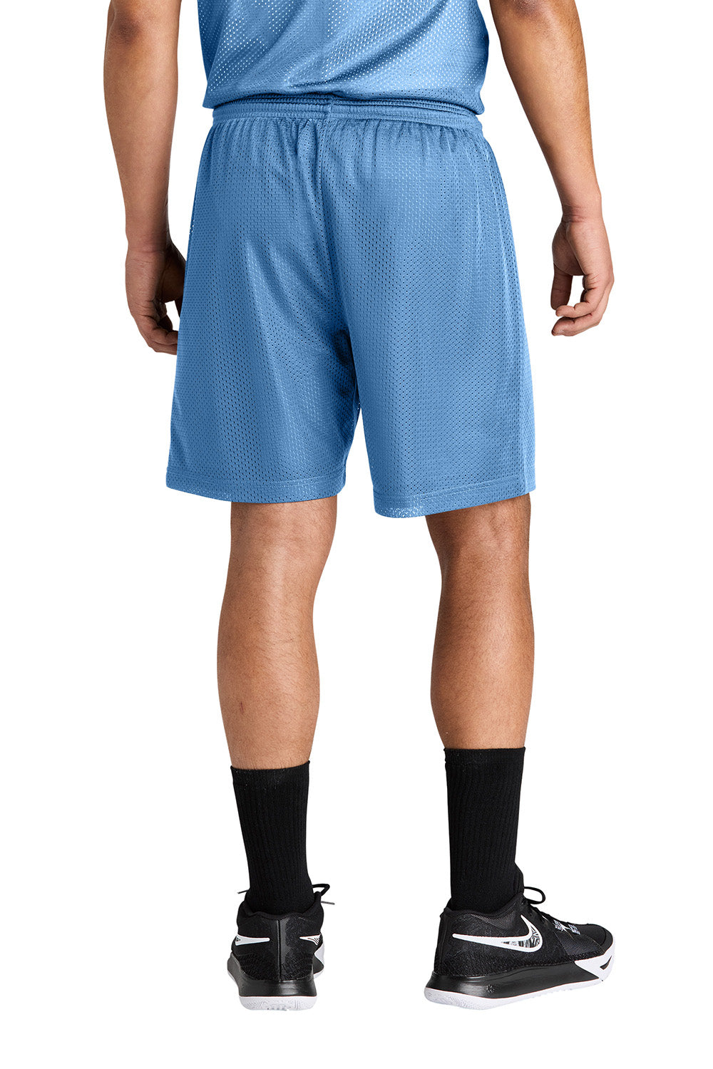 Sport-Tek ST5100 Mens PosiCharge Mesh Athletic Shorts Carolina Blue Model Back