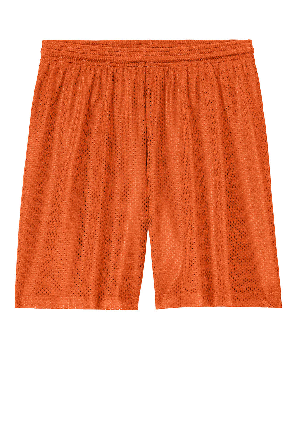 Sport-Tek ST5100 Mens PosiCharge Mesh Athletic Shorts Deep Orange Flat Front