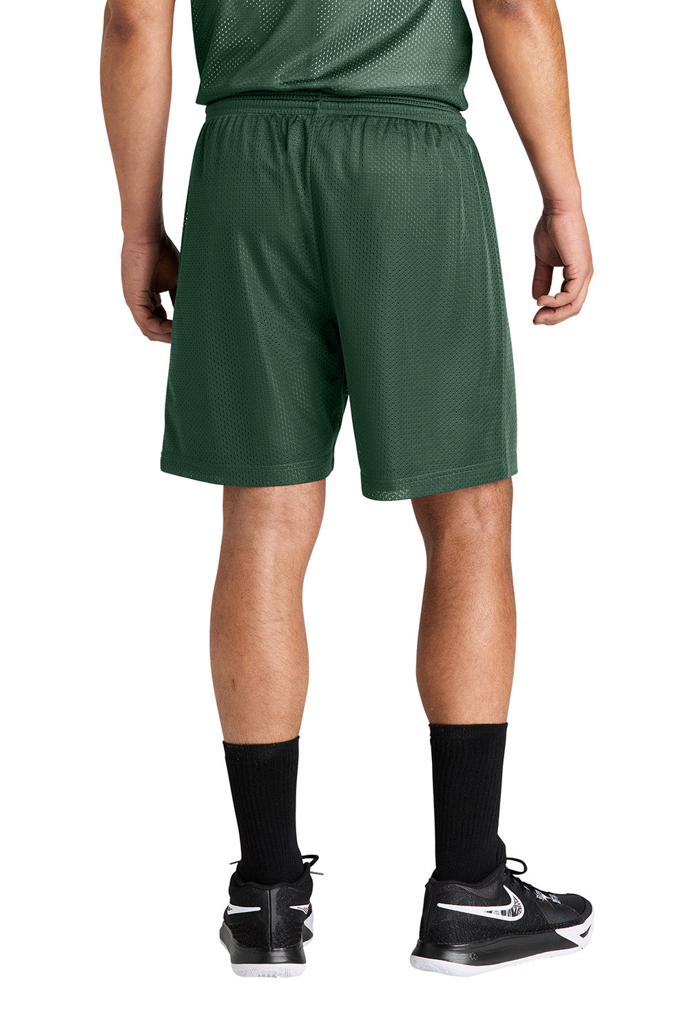 Sport-Tek ST5100 Mens PosiCharge Mesh Athletic Shorts Forest Green Model Back