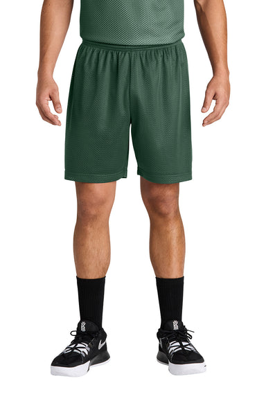 Sport-Tek ST5100 Mens PosiCharge Mesh Athletic Shorts Forest Green Model Front