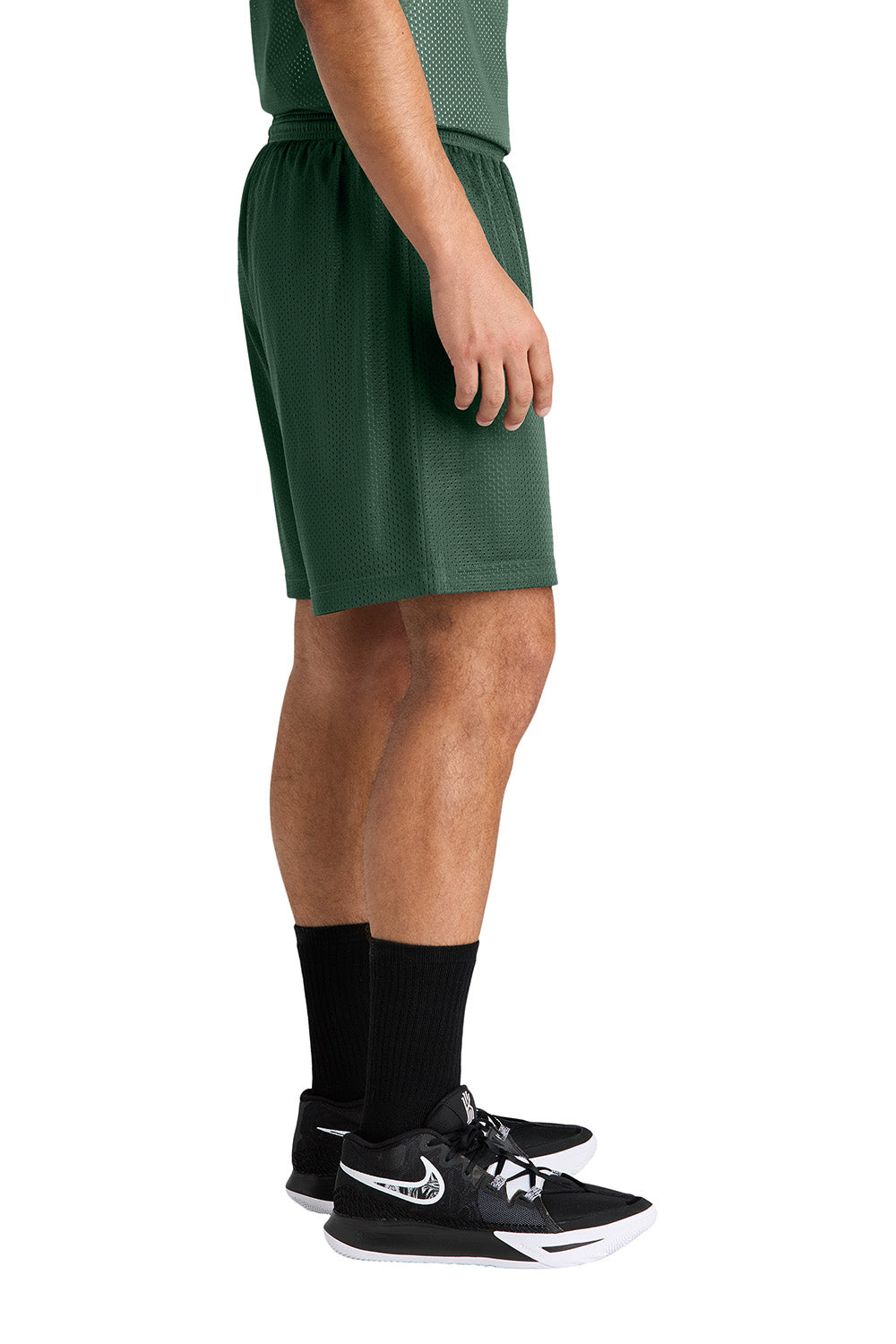 Sport-Tek ST5100 Mens PosiCharge Mesh Athletic Shorts Forest Green Model Side