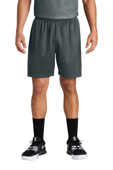 Sport-Tek ST5100 Mens PosiCharge Mesh Athletic Shorts Iron Grey Model Front