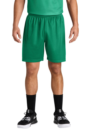 Sport-Tek ST5100 Mens PosiCharge Mesh Athletic Shorts Kelly Green Model Front