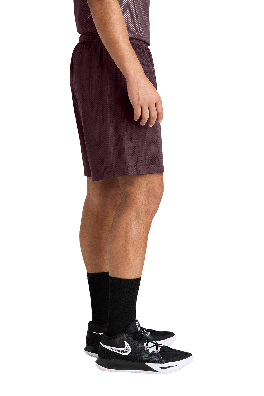 Sport-Tek ST5100 Mens PosiCharge Mesh Athletic Shorts Maroon Model Side