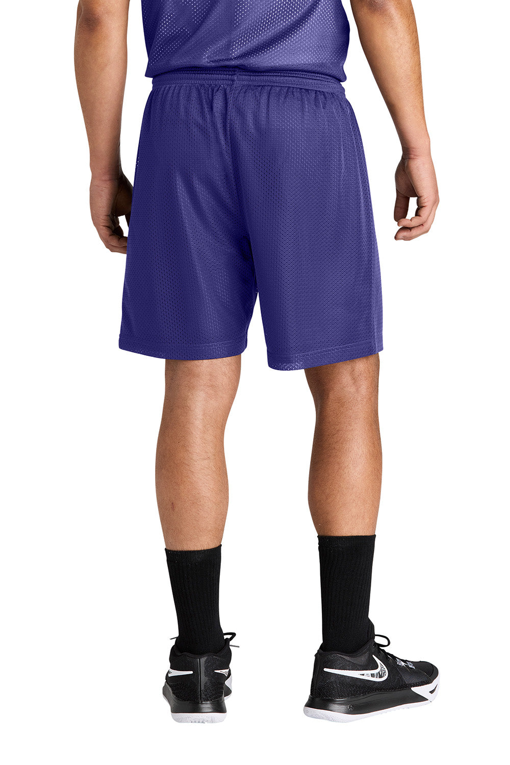 Sport-Tek ST5100 Mens PosiCharge Mesh Athletic Shorts Purple Model Back