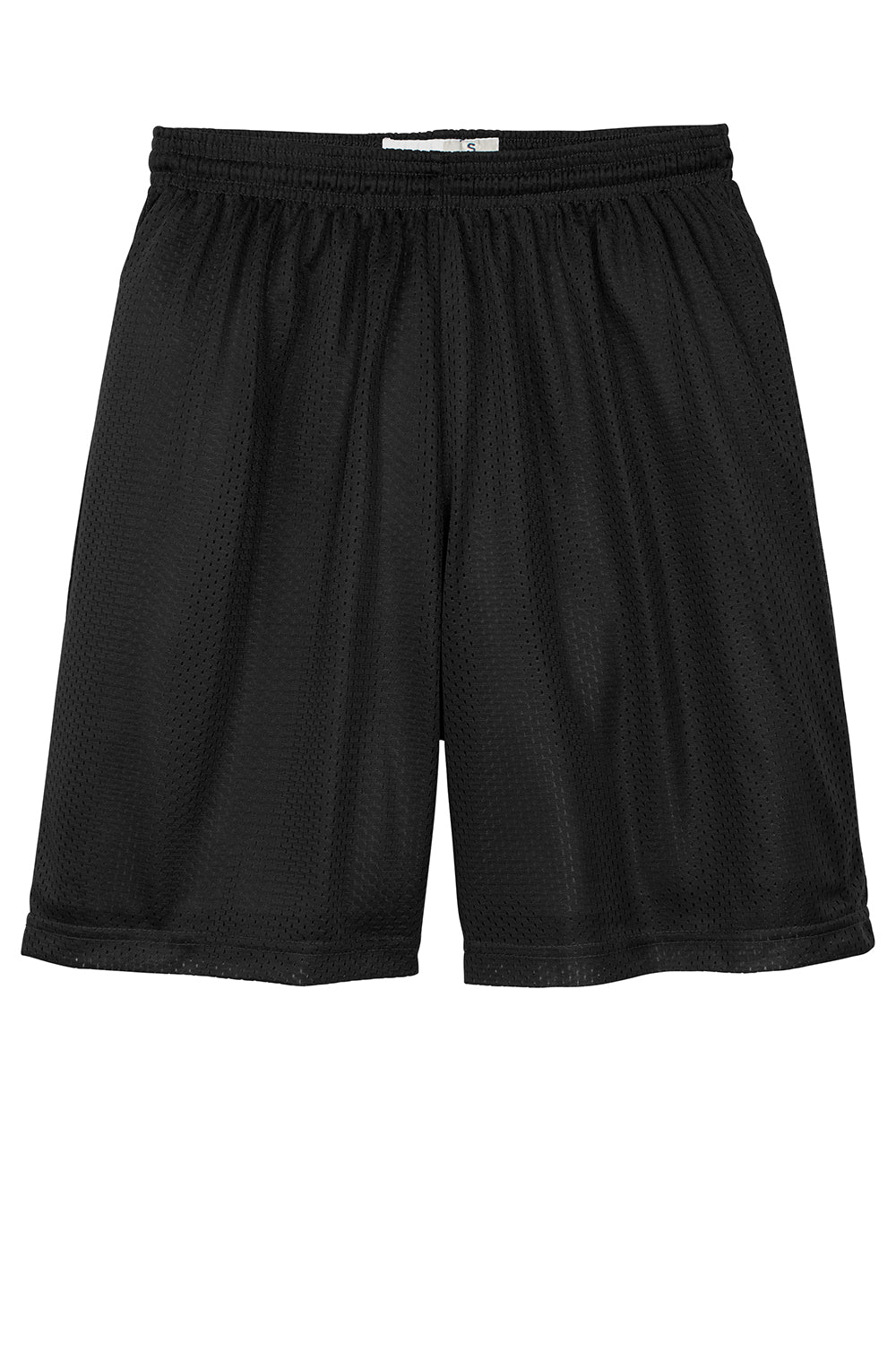 Sport-Tek ST510 Mens Moisture Wicking Classic Mesh Shorts Black Flat Front