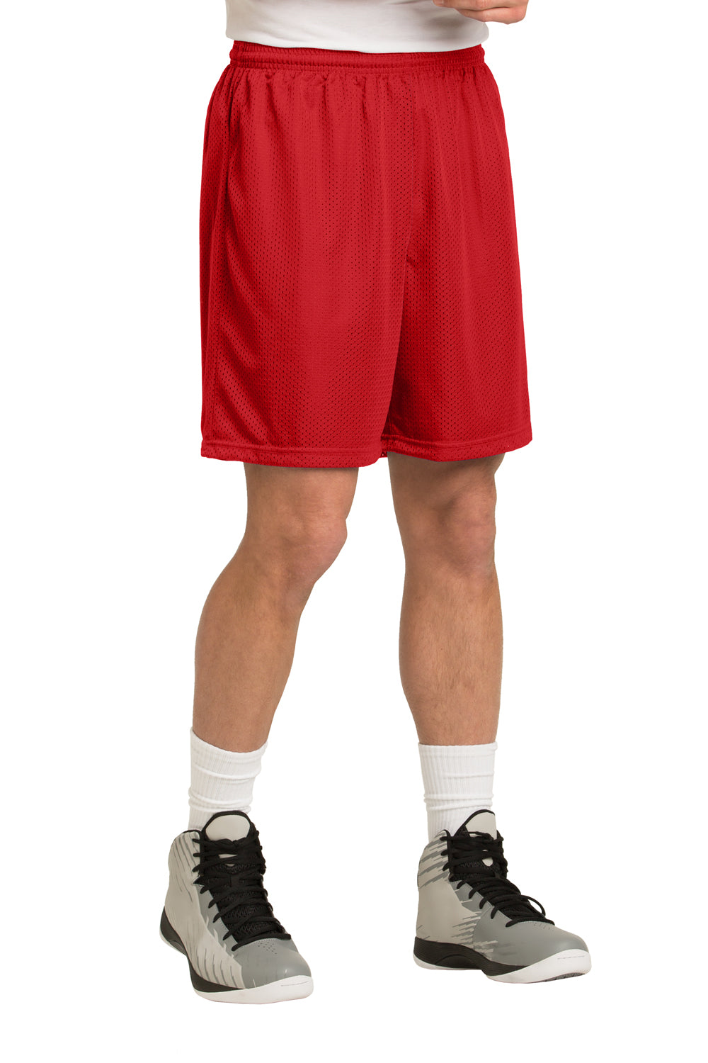 Sport-Tek ST510 Mens Moisture Wicking Classic Mesh Shorts True Red Model 3q