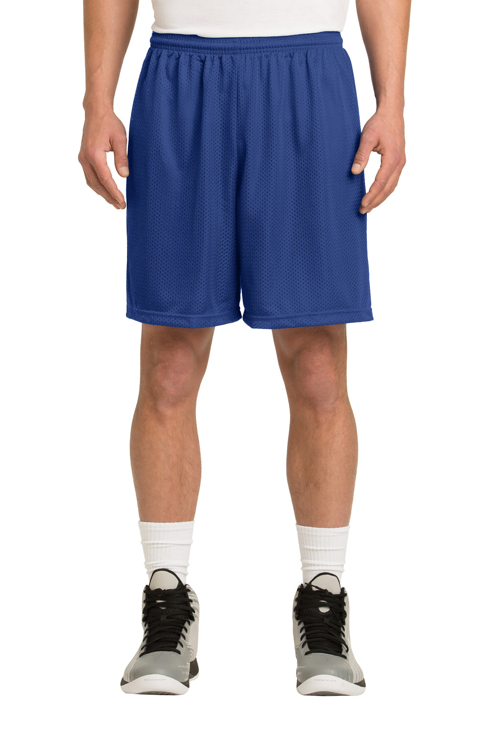 Sport-Tek ST510 Mens Moisture Wicking Classic Mesh Shorts True Royal Blue Model Front