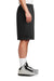 Sport-Tek ST515 Mens Moisture Wicking Classic Mesh Long Shorts Black Model Side